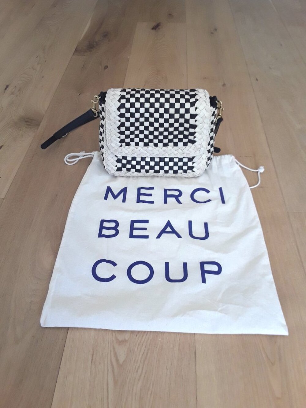 Clare V Louis Border Woven Checker bag